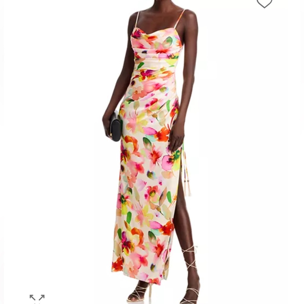 Liv Foster printed stretch sateen gown